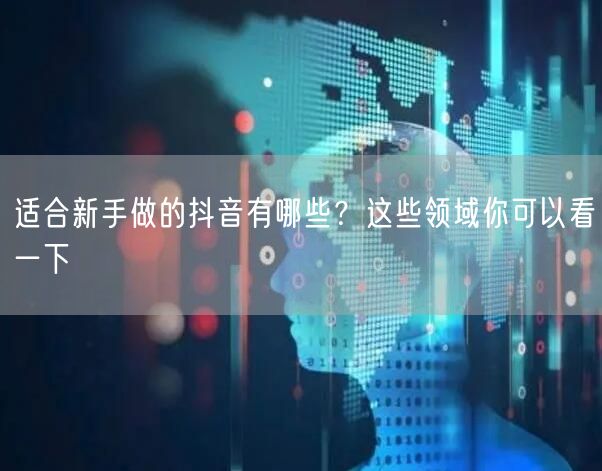 适合新手做的抖音有哪些？这些领域你可以看一下
