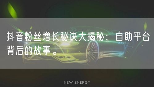 抖音粉丝增长秘诀大揭秘:自助平台背后的故事。