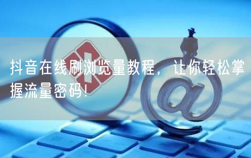 抖音在线刷浏览量教程,让你轻松掌握流量密码!