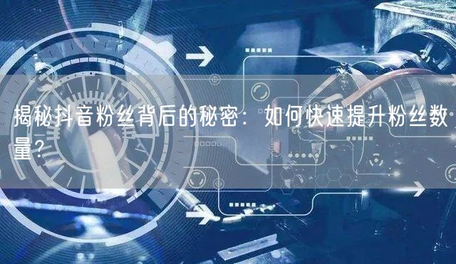揭秘抖音粉丝背后的秘密:如何快速提升粉丝数量?