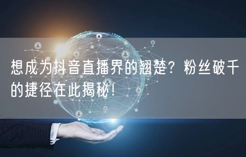 想成为抖音直播界的翘楚?粉丝破千的捷径在此揭秘!