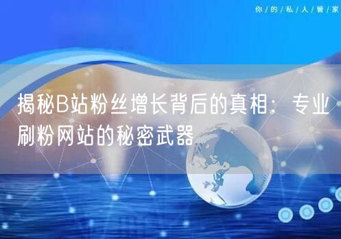 揭秘B站粉丝增长背后的真相：专业刷粉网站的秘密武器