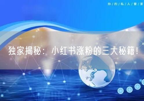 独家揭秘：小红书涨粉的三大秘籍！