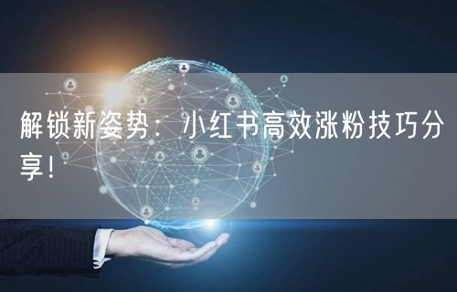 解锁新姿势：小红书高效涨粉技巧分享！