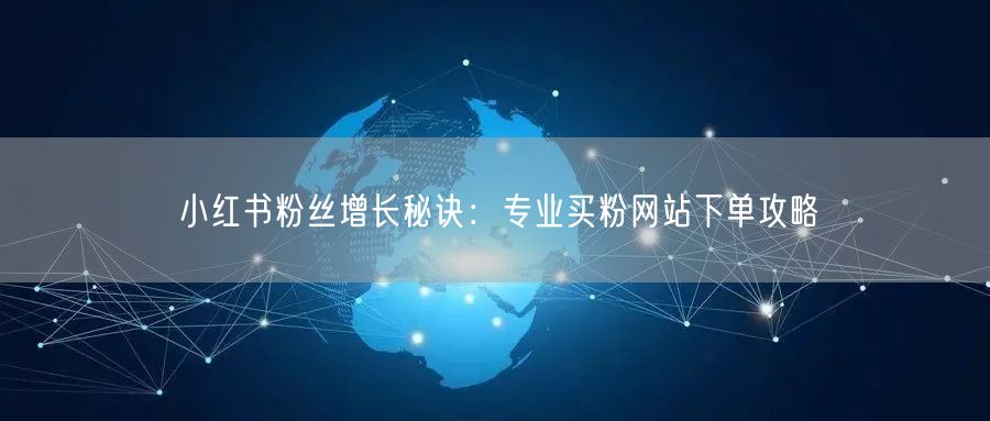 小红书粉丝增长秘诀：专业买粉网站下单攻略