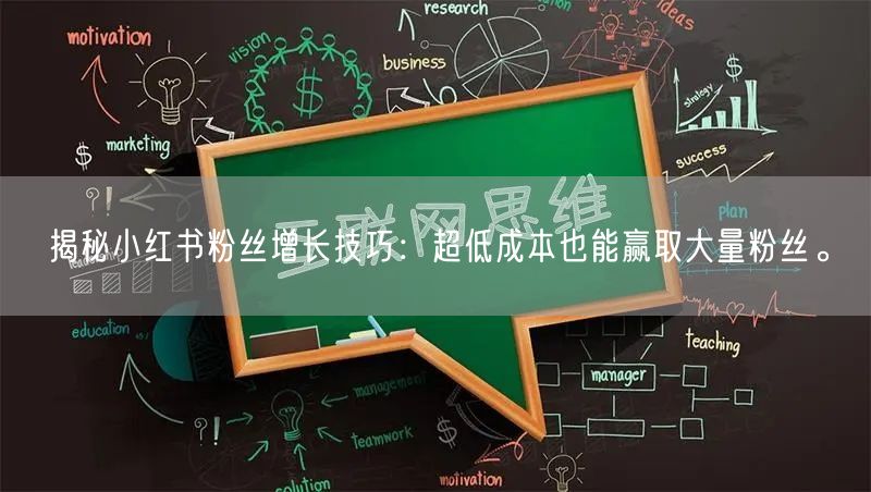 揭秘小红书粉丝增长技巧：超低成本也能赢取大量粉丝。