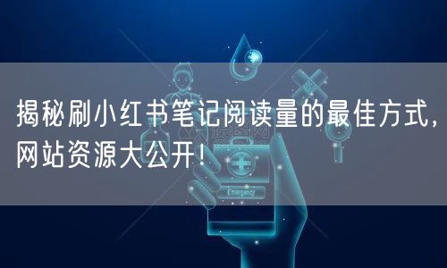 揭秘刷小红书笔记阅读量的最佳方式，网站资源大公开！