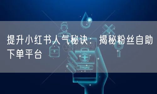 提升小红书人气秘诀：揭秘粉丝自助下单平台