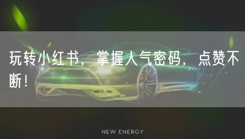 玩转小红书，掌握人气密码，点赞不断！