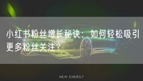 小红书粉丝增长秘诀：如何轻松吸引更多粉丝关注？