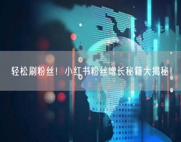 轻松刷粉丝！小红书粉丝增长秘籍大揭秘！