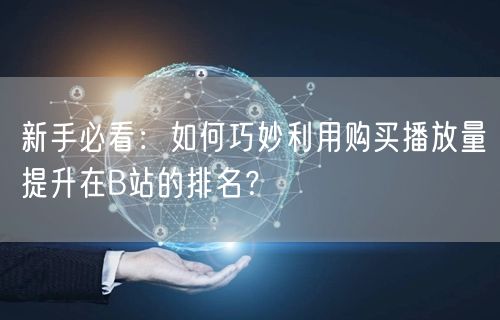 新手必看：如何巧妙利用购买播放量提升在B站的排名？