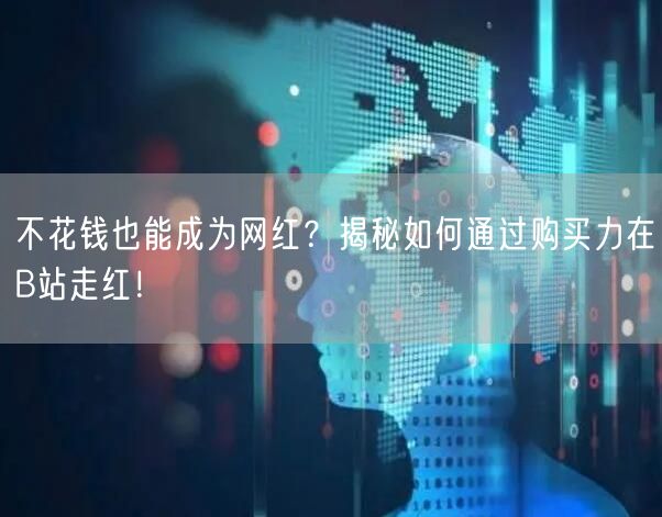 不花钱也能成为网红？揭秘如何通过购买力在B站走红！