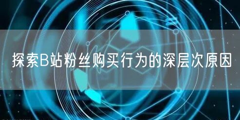 探索B站粉丝购买行为的深层次原因