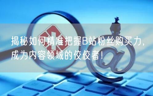 揭秘如何精准把握B站粉丝购买力，成为内容领域的佼佼者！