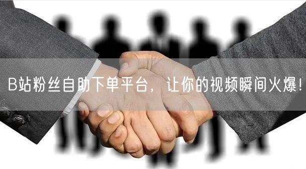 B站粉丝自助下单平台，让你的视频瞬间火爆！