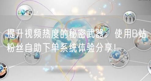 提升视频热度的秘密武器：使用B站粉丝自助下单系统体验分享！