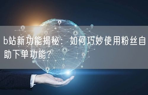 b站新功能揭秘：如何巧妙使用粉丝自助下单功能？
