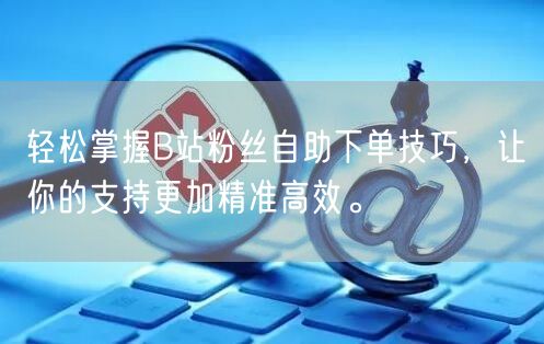 轻松掌握B站粉丝自助下单技巧，让你的支持更加精准高效。