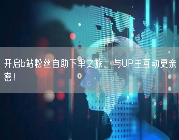 开启b站粉丝自助下单之旅，与UP主互动更亲密！