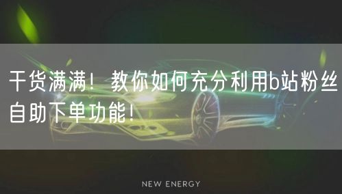 干货满满！教你如何充分利用b站粉丝自助下单功能！