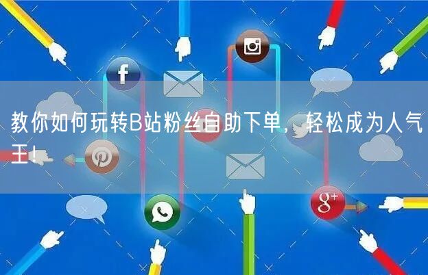 教你如何玩转B站粉丝自助下单，轻松成为人气王！