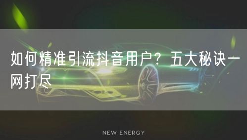 如何精准引流抖音用户?五大秘诀一网打尽