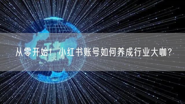 从零开始！小红书账号如何养成行业大咖？