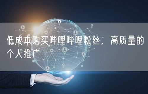 低成本购买哔哩哔哩粉丝,高质量的个人推广