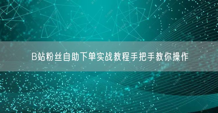 B站粉丝自助下单实战教程手把手教你操作