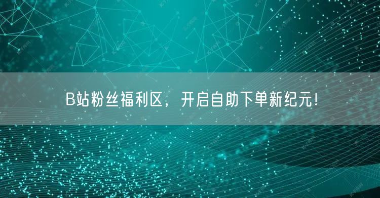 B站粉丝福利区，开启自助下单新纪元！