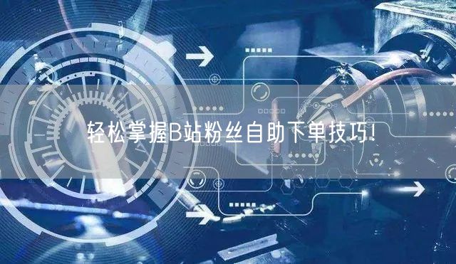 轻松掌握B站粉丝自助下单技巧！