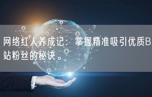 网络红人养成记：掌握精准吸引优质B站粉丝的秘诀。
