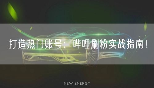 打造热门账号：哔哩刷粉实战指南！