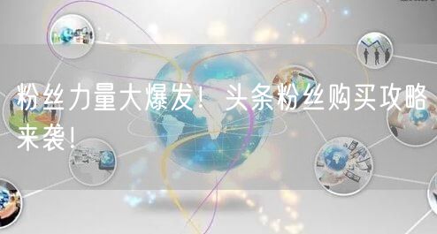 粉丝力量大爆发！头条粉丝购买攻略来袭！