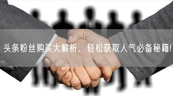 头条粉丝购买大解析，轻松获取人气必备秘籍!