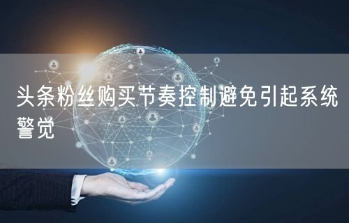 头条粉丝购买节奏控制避免引起系统警觉