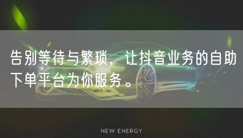 告别等待与繁琐，让抖音业务的自助下单平台为你服务。
