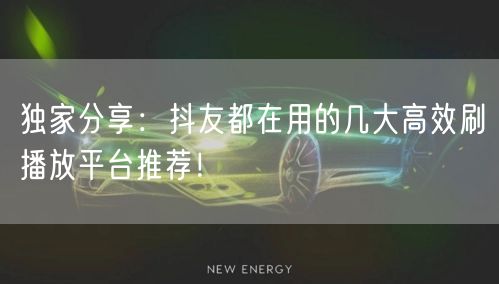 独家分享：抖友都在用的几大高效刷播放平台推荐！
