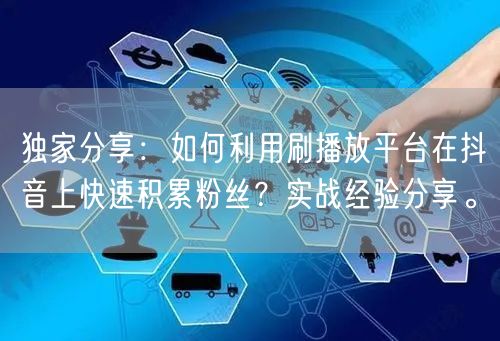 独家分享：如何利用刷播放平台在抖音上快速积累粉丝？实战经验分享。